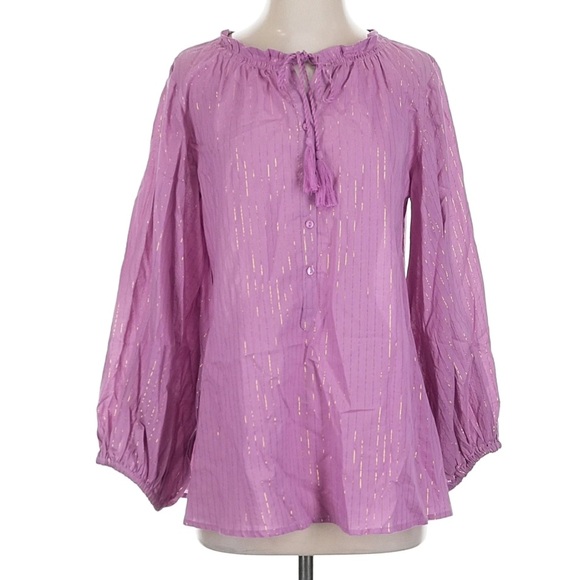 Emerson Fry Bardot Top Pink Lavender Luxe with Metallic thread size XS - Picture 3 of 13
